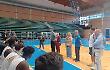 Il sindaco Matilde Celentano al PalaBianchini all'allenamento della Latina Basket