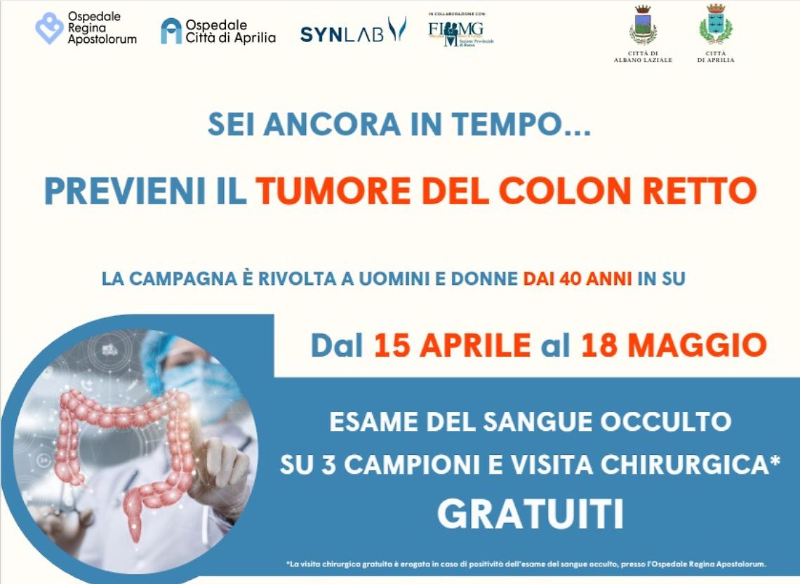 Riparte la campagna di prevenzione al tumore del colon retto