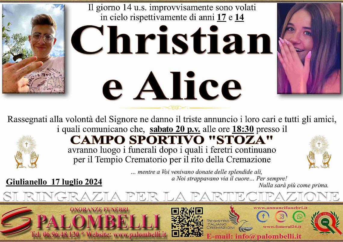 Domani i funerali di Christian e Alice, il sindaco proclama il lutto cittadino