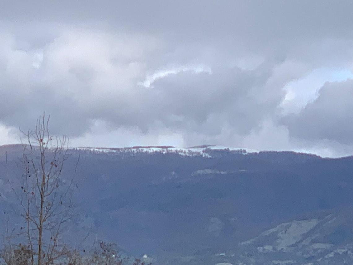 Primi fiocchi di neve sui Monti Lepini