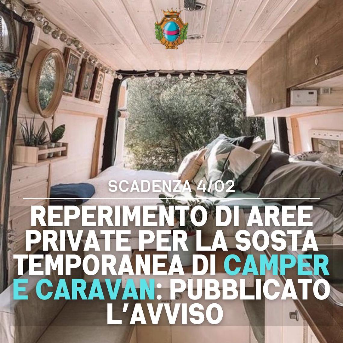 Fondi, avviso per la realizzazione di aree di sosta temporanea per camper e caravan