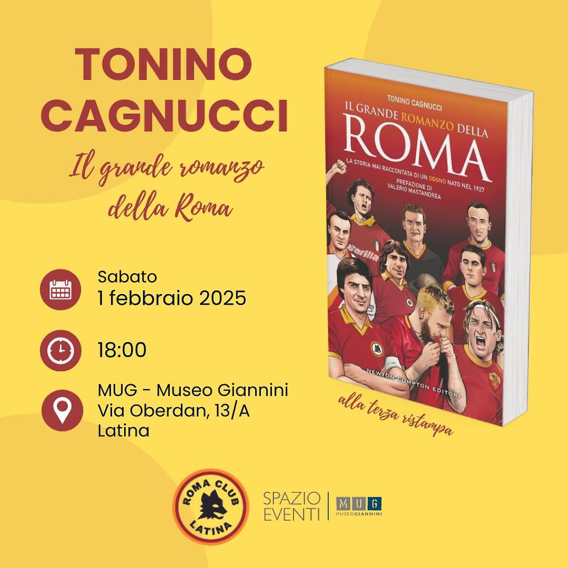 "Il grande romanzo della Roma", Cagnucci presenta il suo libro anche a Latina