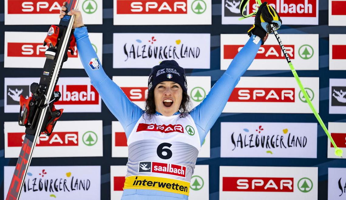 La Brignone, a Saalbach, conquista l'argento in super-G