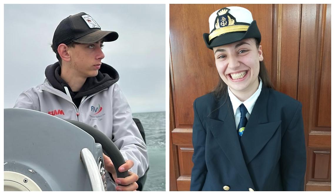 Due ragazzi del Circeo a bordo dell'Amerigo Vespucci