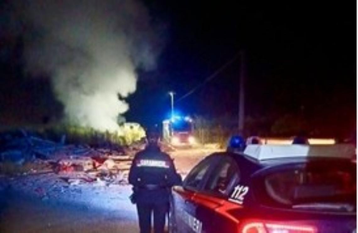 Incendio a Fondi, rifiuti inerti a fuoco