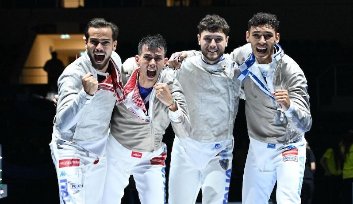 La sciabola a squadre azzurra conquista la medaglia d'oro