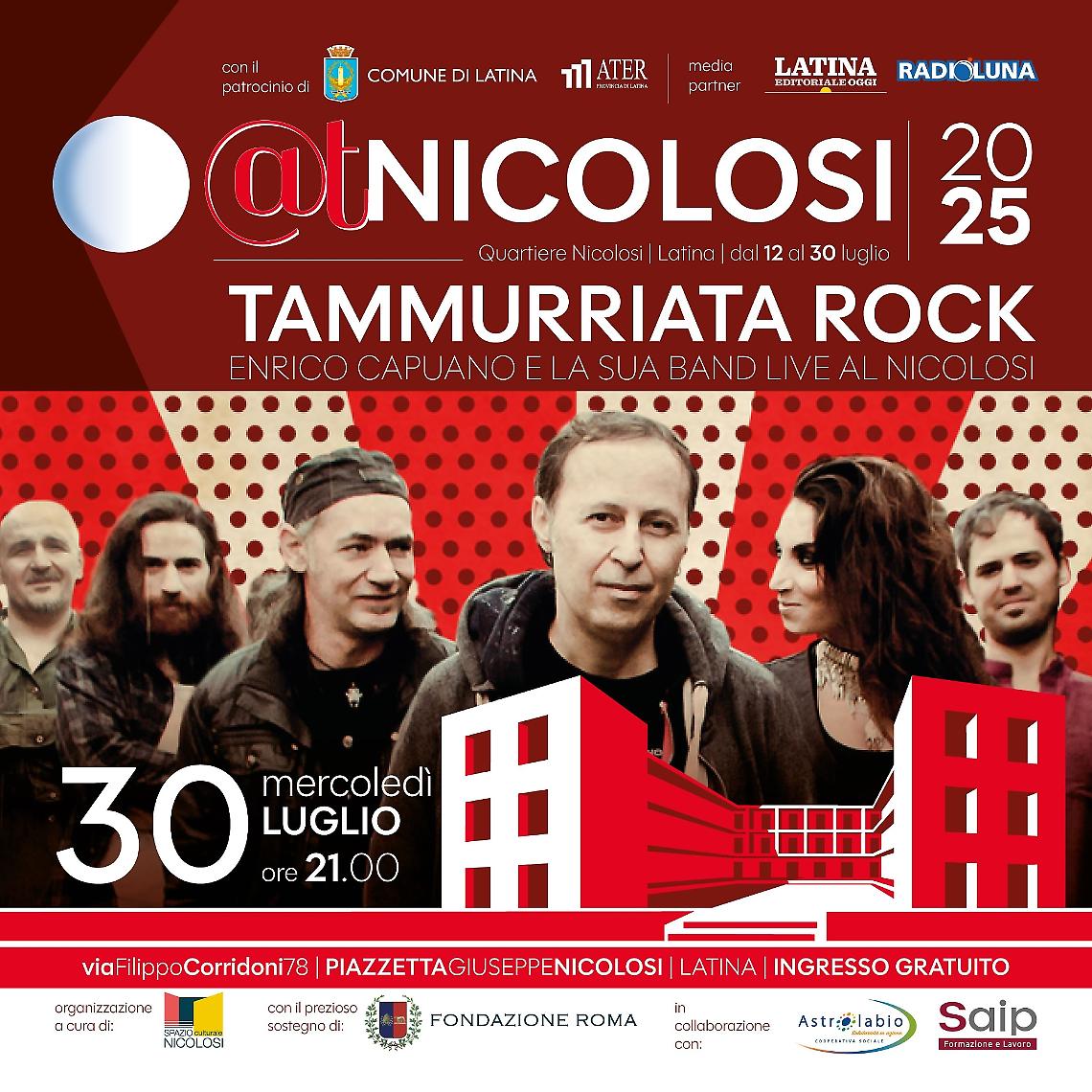 Live show per @tNicolosi, arrivano Enrico Capuano e la Tammurriata Rock