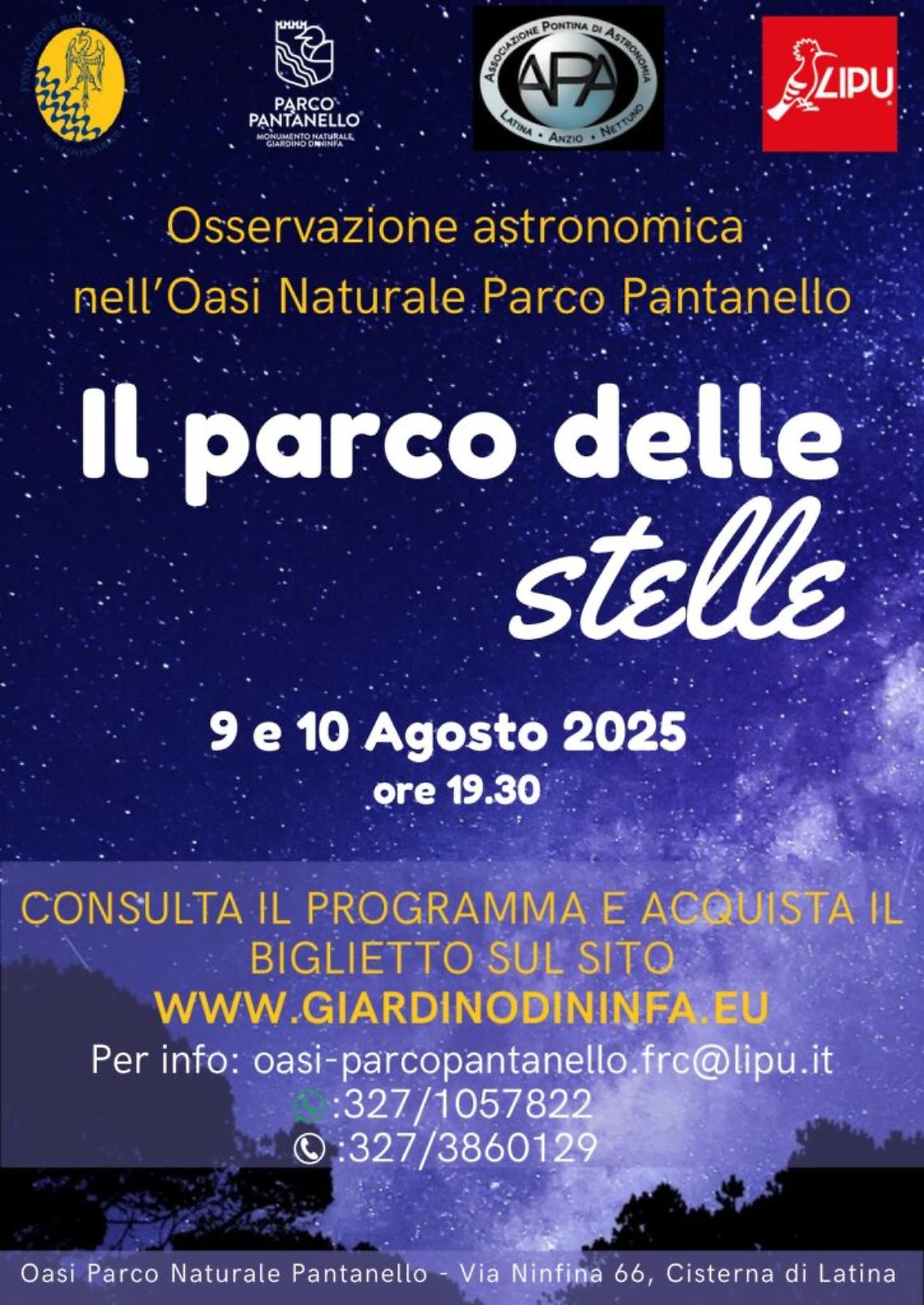 Ritornano le serate nel Parco Pantanello: tra gufi, stelle e magia