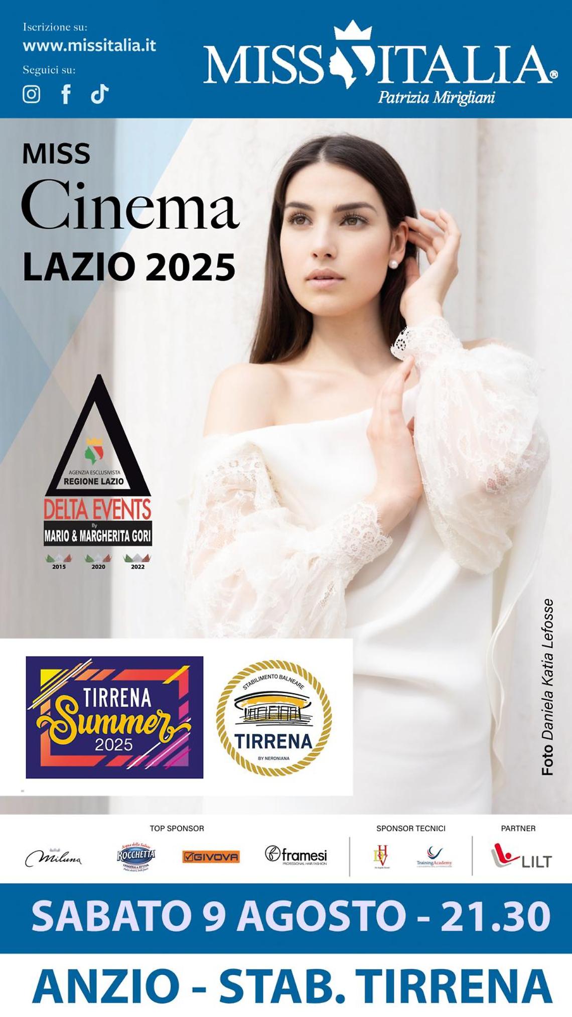 Miss Cinema Lazio 2025, finale regionale sulla spiaggia del Tirrena