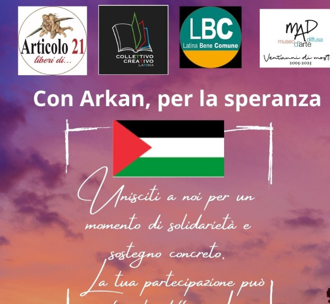 Arte e solidarietà per Arkan: oggi l’evento “Con Arkan, per la speranza”