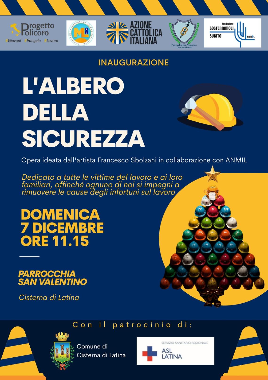 Troppi morti sul lavoro, a Cisterna “L’Albero della sicurezza”