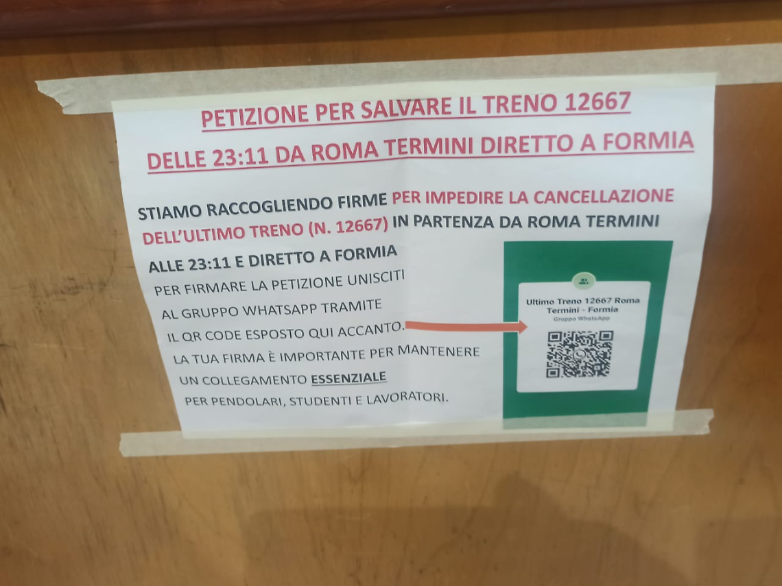 Una raccolta firme per salvare l&rsquo;ultimo treno