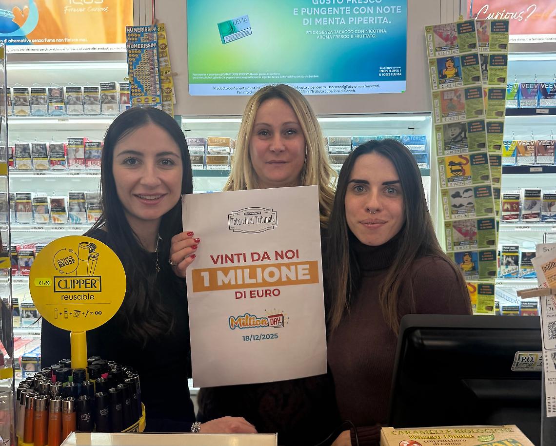 La fortuna bacia Latina: vinto 1 milione di euro al "Tabacchi al Tribunale"