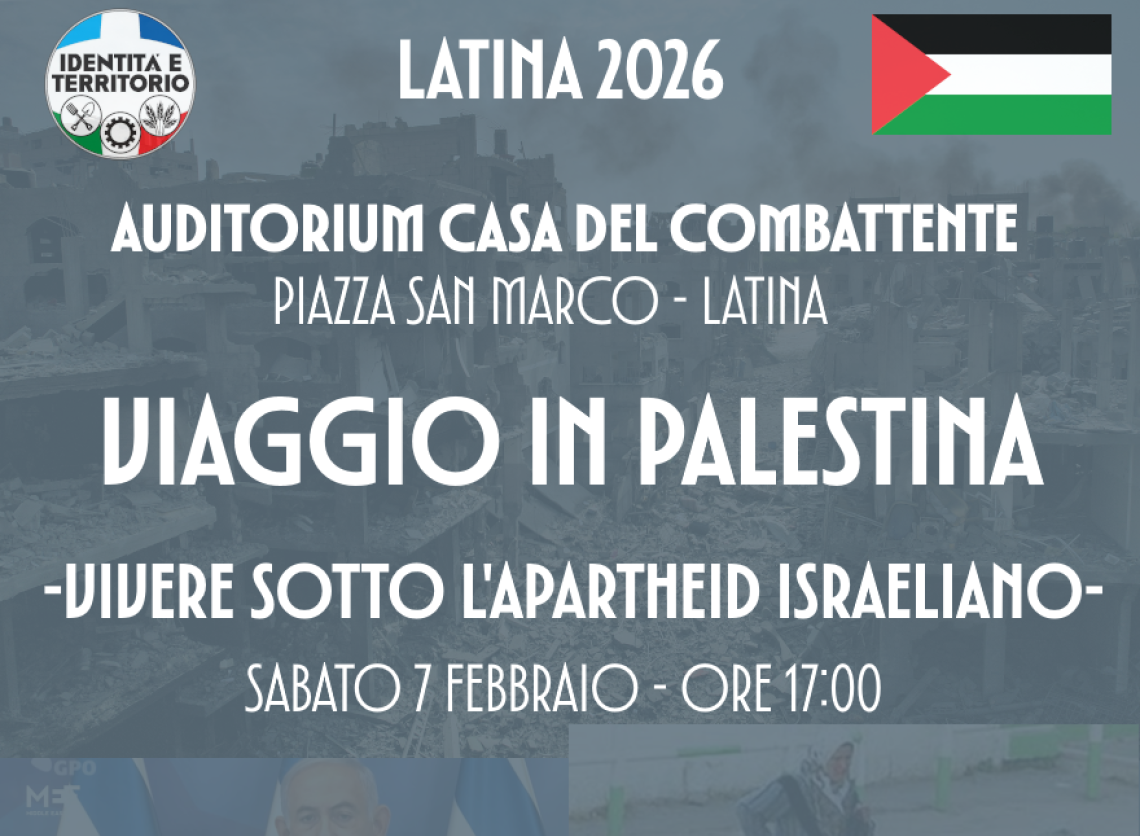 &ldquo;Viaggio in Palestina&rdquo;, a Latina il racconto dal cuore della Cisgiordania