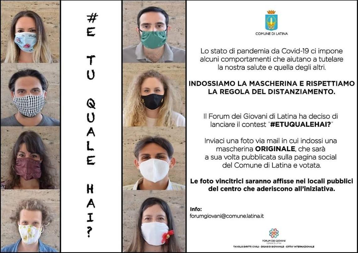 #Etuqualehai: il contest sui social per promuovere l'uso della mascherina