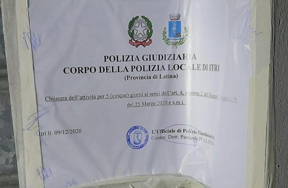 Palestra aperta nonostante il DPCM: multa e chiusura