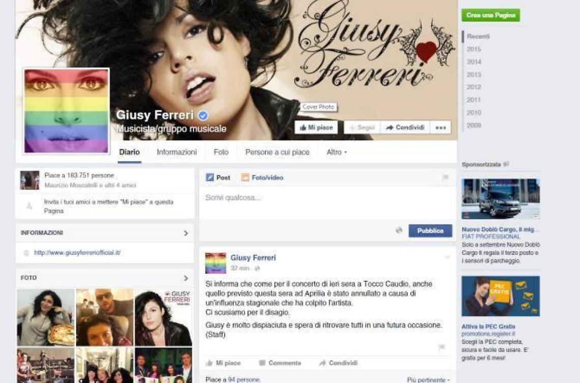 San Michele, Giusy Ferreri sta male e non si esibirà