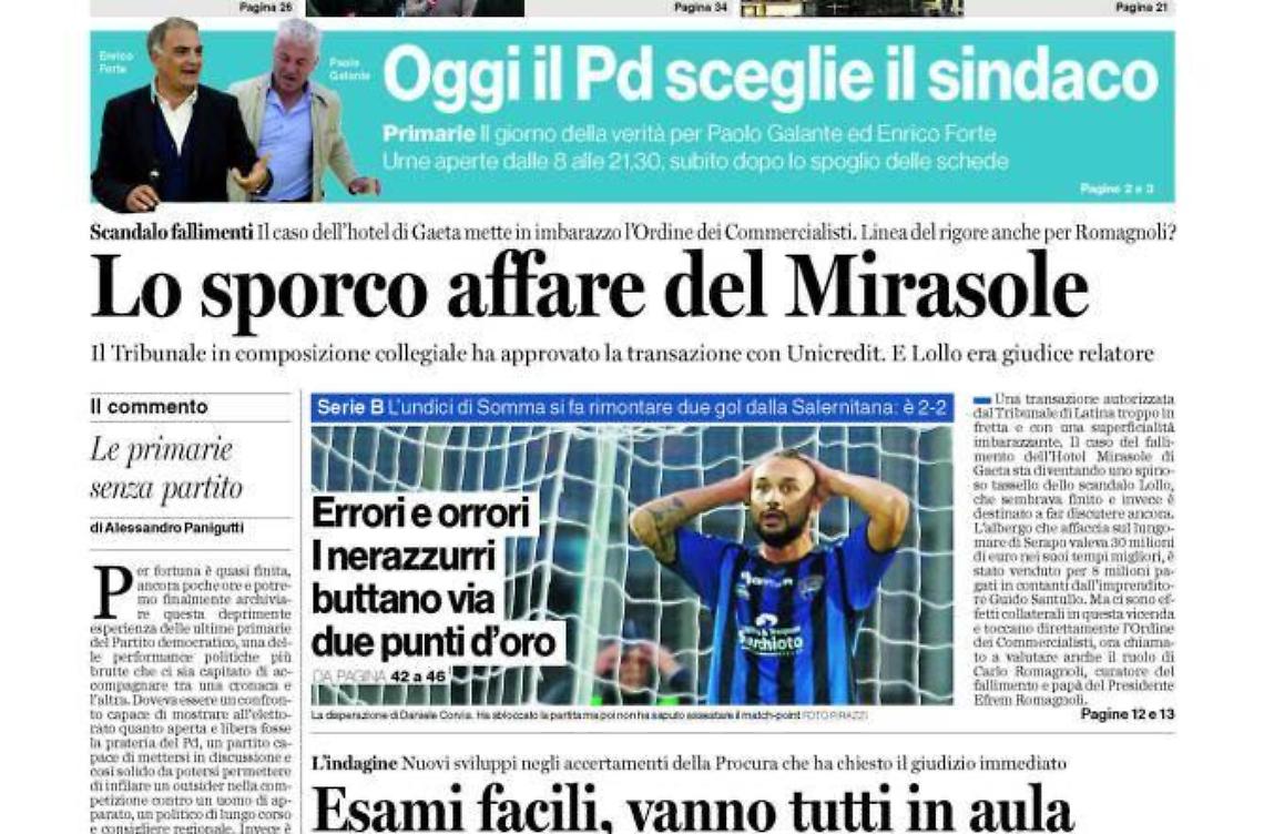Chiedi al tuo edicolante Latina Oggi in abbinamento con il Giornale