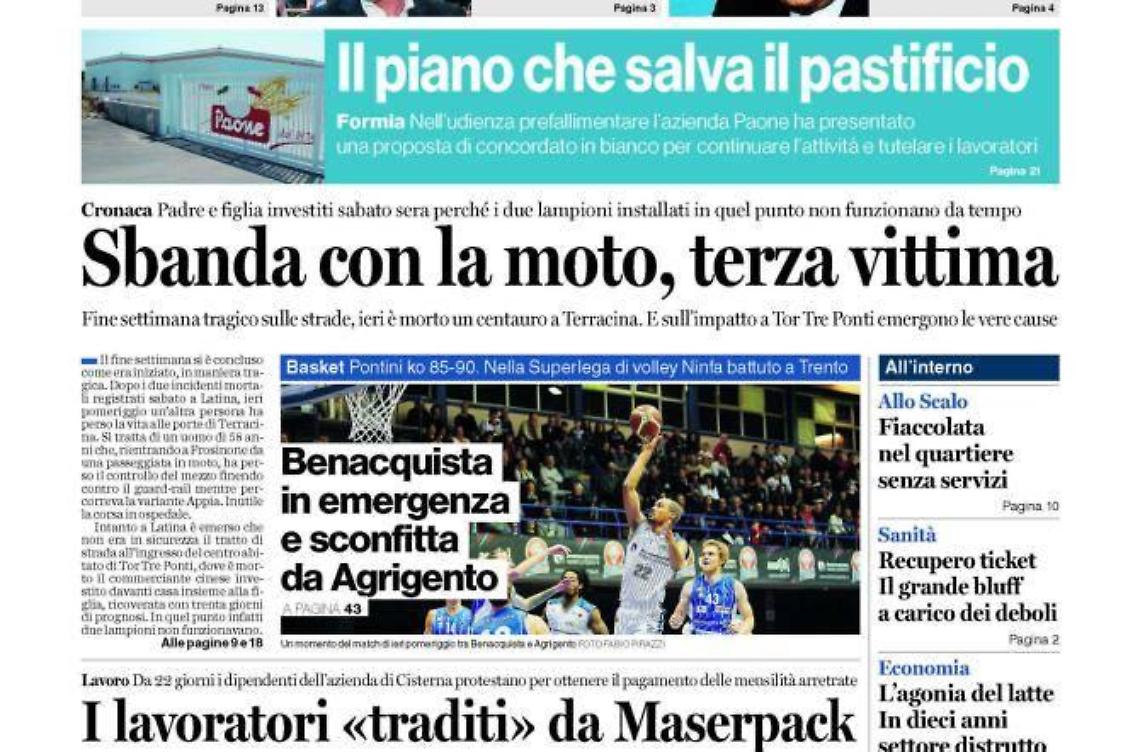 Chiedi al tuo edicolante Latina Oggi e il Giornale