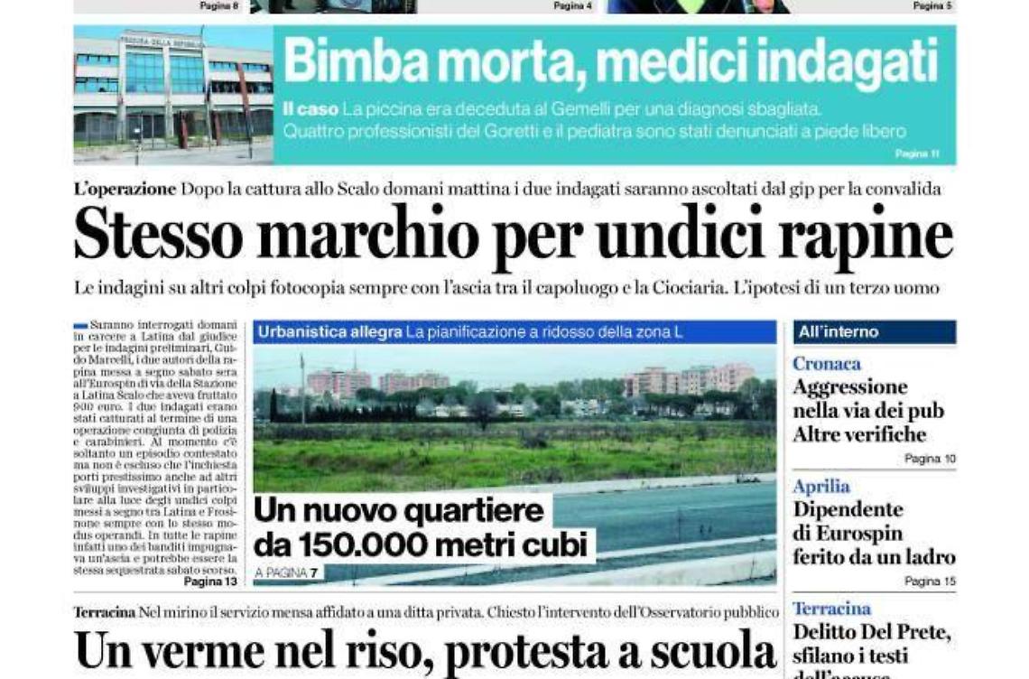 CHIEDI AL TUO EDICOLANTE LATINA OGGI IN ABBINAMENTO CON IL GIORNALE
