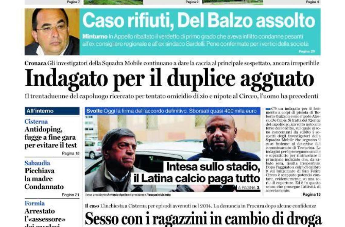 CHIEDI AL TUO EDICOLANTE LATINA OGGI IN ABBINAMENTO CON IL GIORNALE