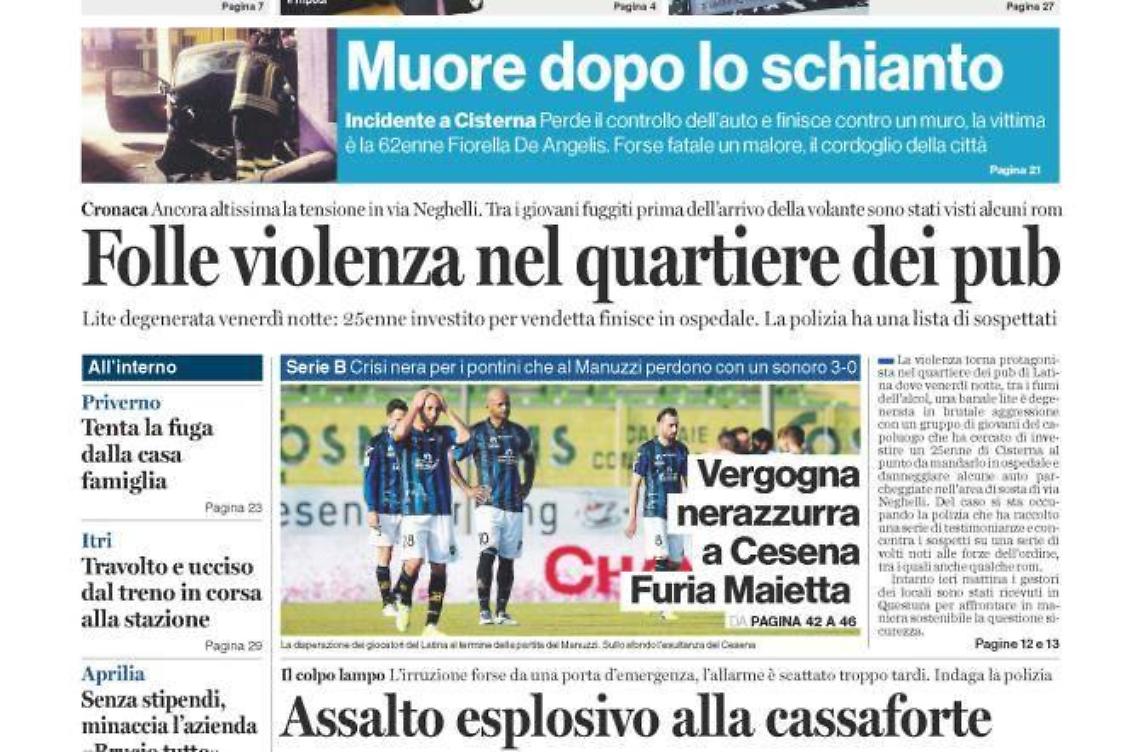 CHIEDI AL TUO EDICOLANTE LATINA OGGI IN ABBINAMENTO CON IL GIORNALE