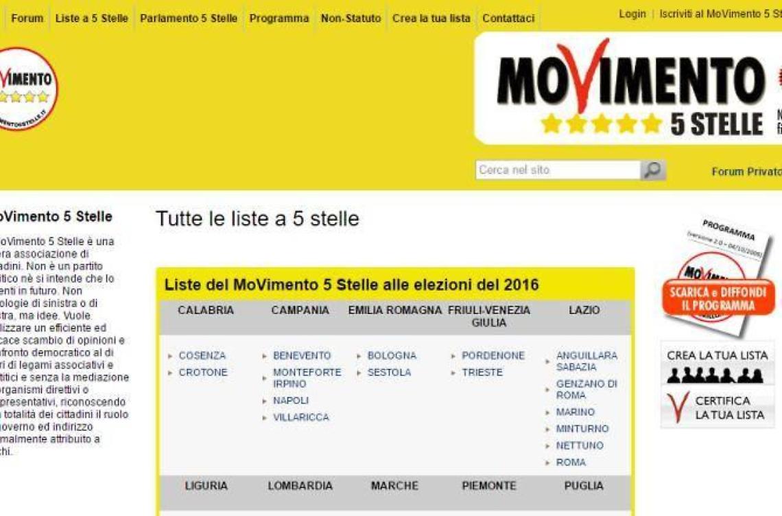 Movimento Cinque Stelle, certificata la lista