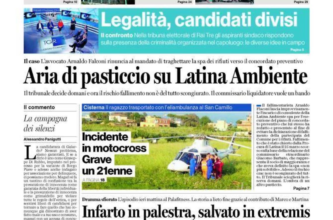 CHIEDI AL TUO EDICOLANTE LATINA OGGI IN ABBINAMENTO CON IL GIORNALE