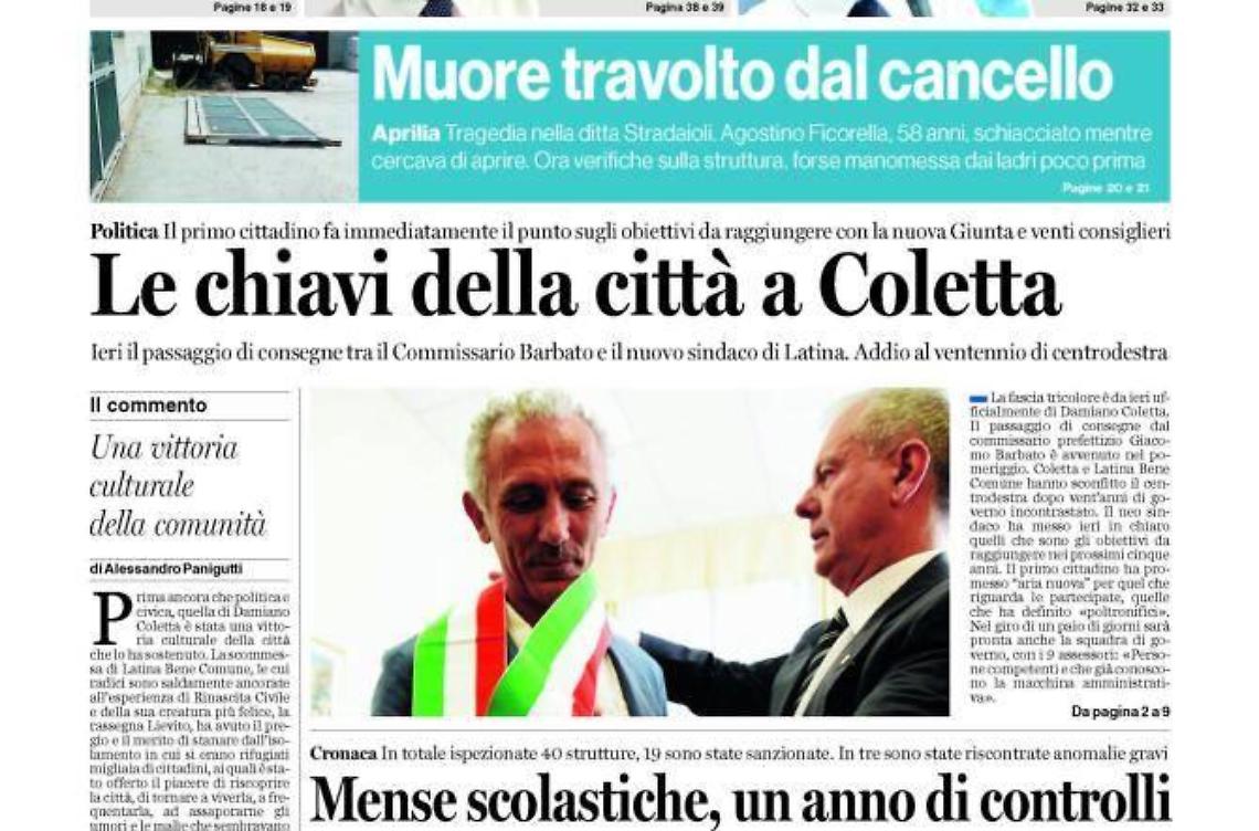 CHIEDI AL TUO EDICOLANTE LATINA OGGI IN ABBINAMENTO CON IL GIORNALE