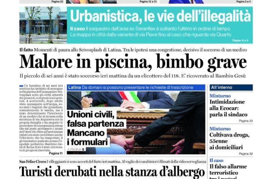 CHIEDI AL TUO EDICOLANTE LATINA OGGI IN ABBINAMENTO CON IL GIORNALE