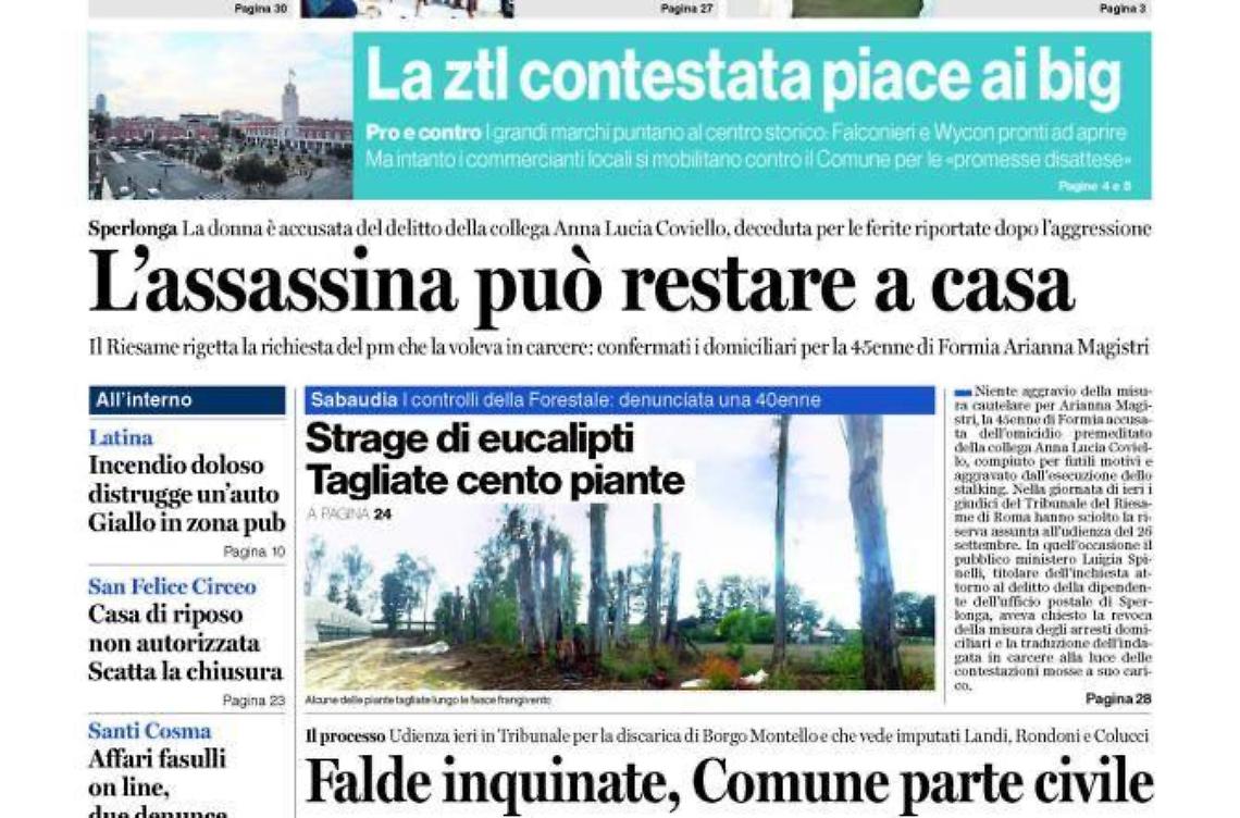 CHIEDI AL TUO EDICOLANTE LATINA OGGI IN ABBINAMENTO CON IL TEMPO