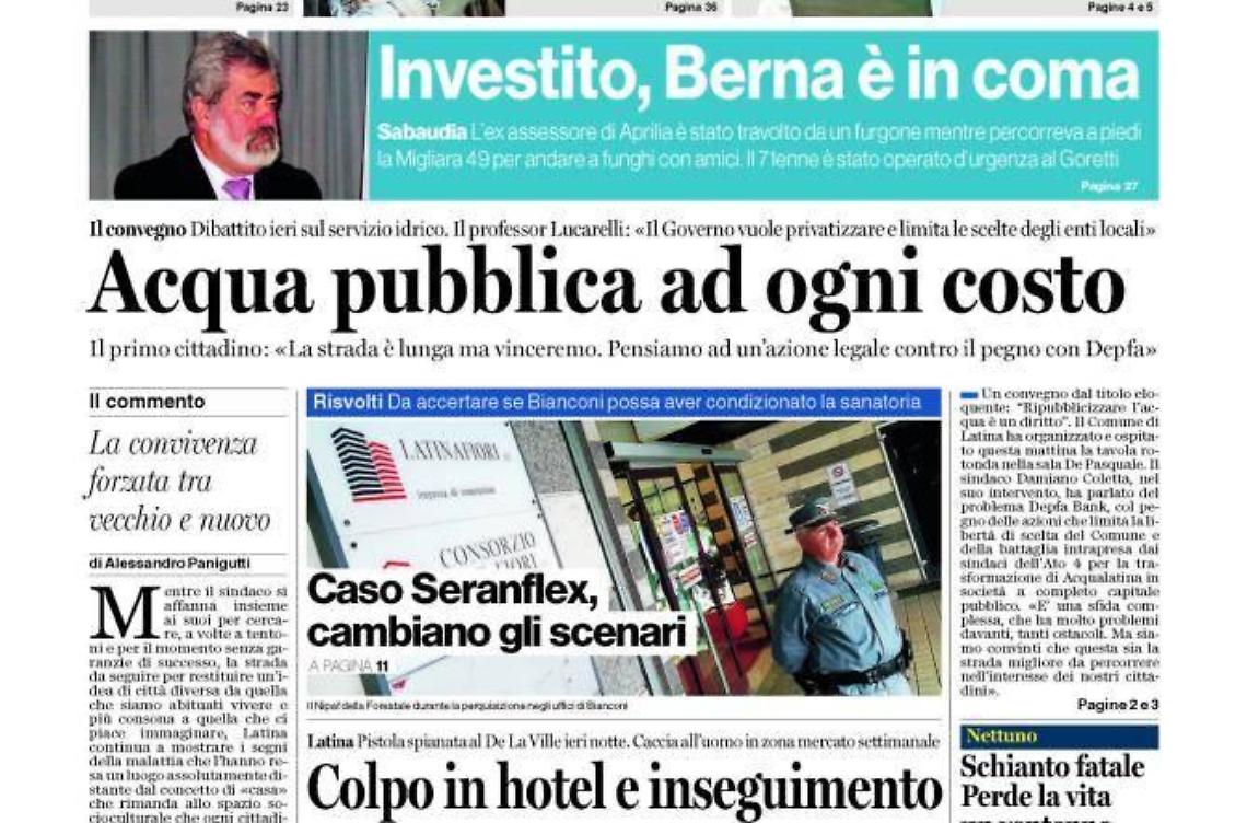 CHIEDI AL TUO EDICOLANTE LATINA OGGI IN ABBINAMENTO CON IL TEMPO