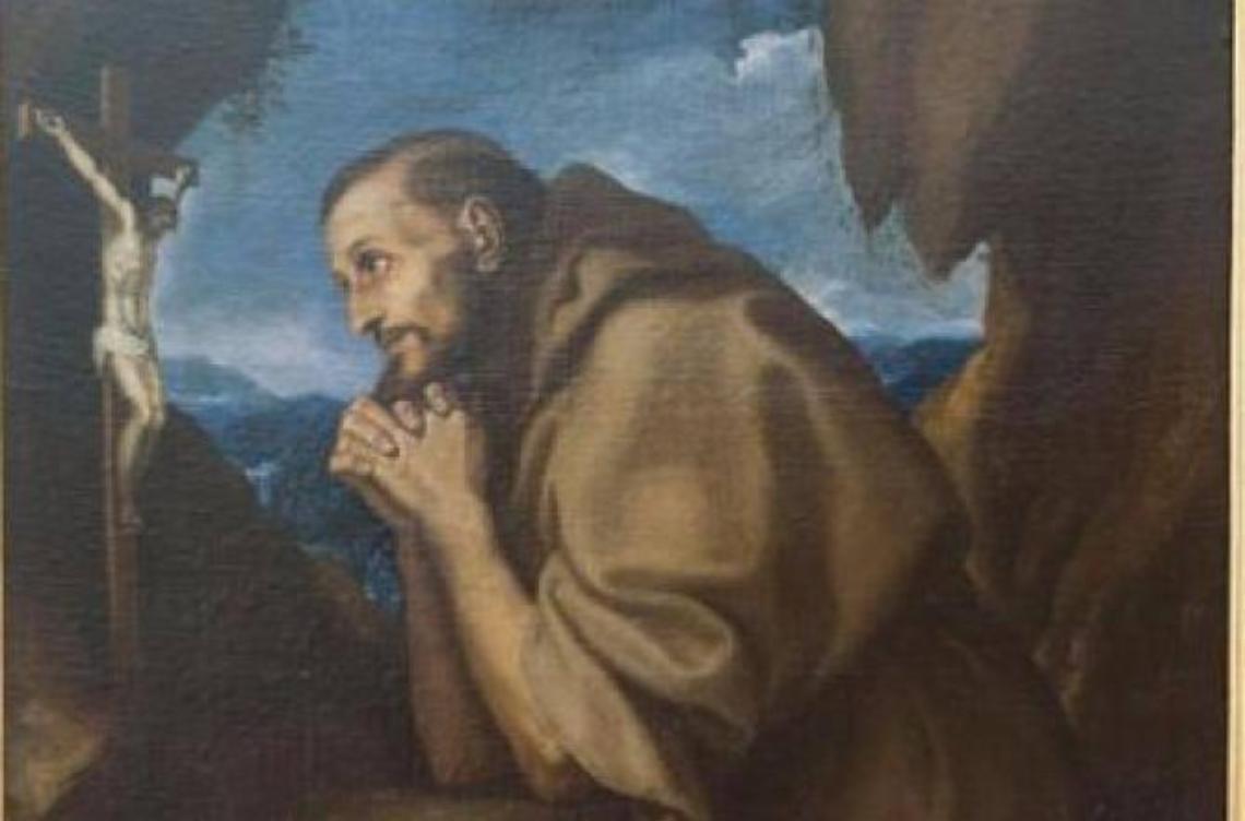 Dopo il restauro ecco il dipinto raffigurante San Francesco Orante, meravigliosa opera del '500
