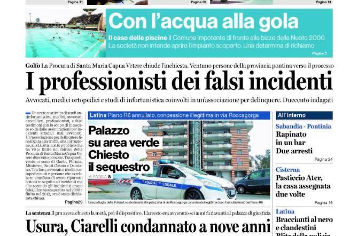 CHIEDI AL TUO EDICOLANTE LATINA OGGI IN ABBINAMENTO CON IL TEMPO