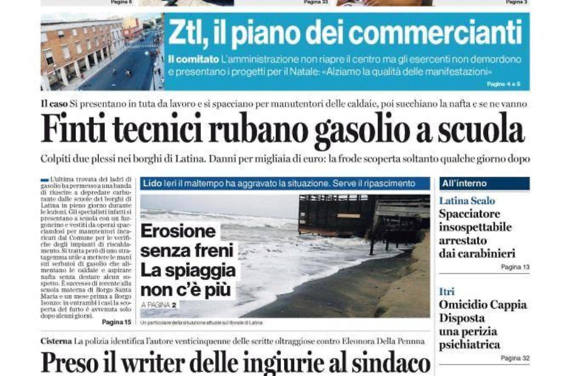 CHIEDI AL TUO EDICOLANTE LATINA OGGI IN ABBINAMENTO CON IL TEMPO