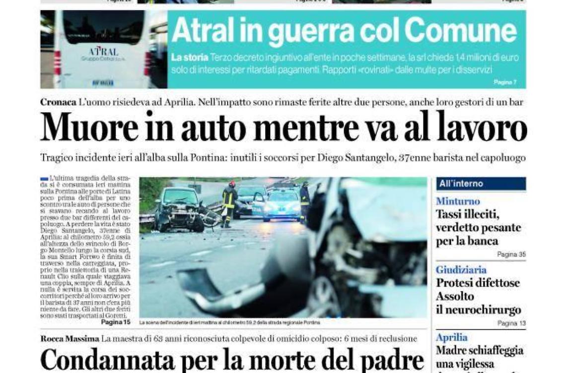 CHIEDI AL TUO EDICOLANTE LATINA OGGI IN ABBINAMENTO CON IL TEMPO