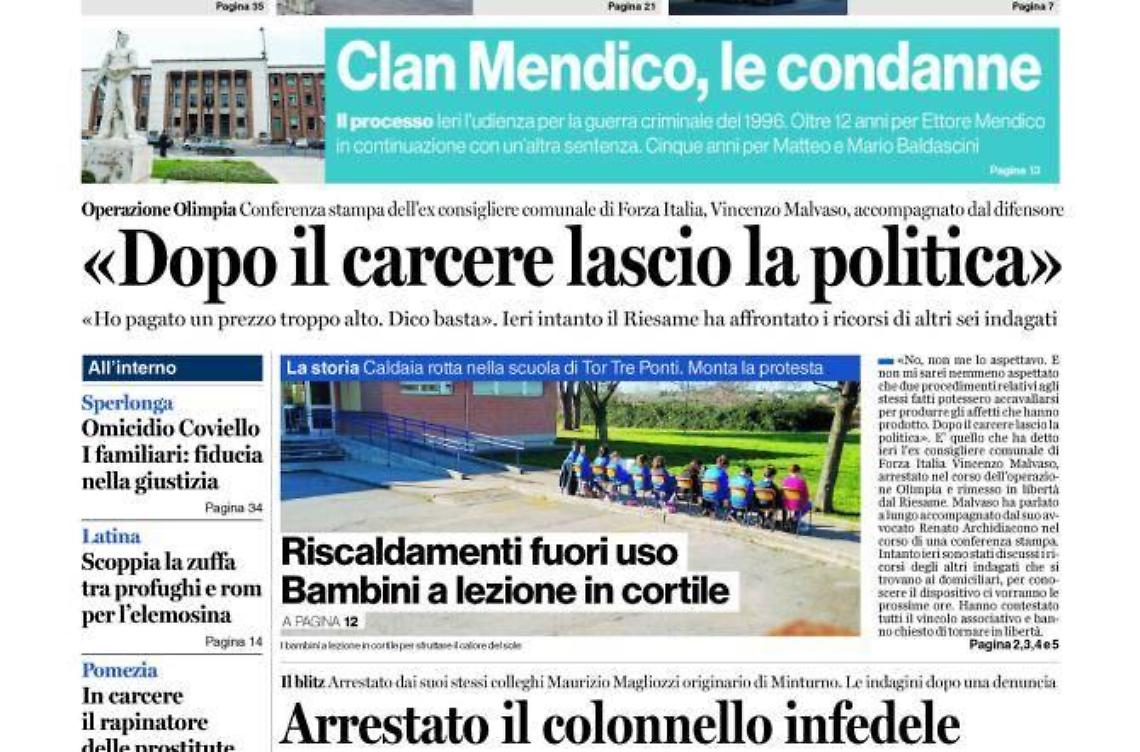 Chiedi al tuo edicolanteLatina Oggi e Il Tempo