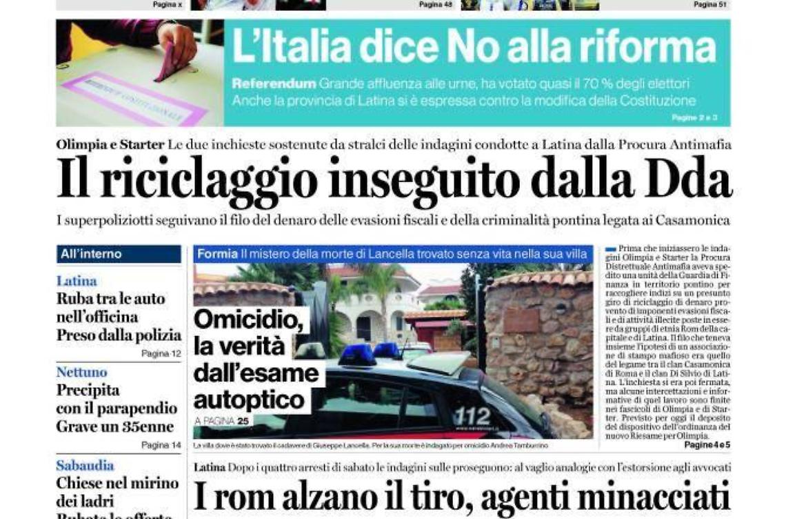 CHIEDI AL TUO EDICOLANTE LATINA OGGI IN ABBINAMENTO CON IL TEMPO