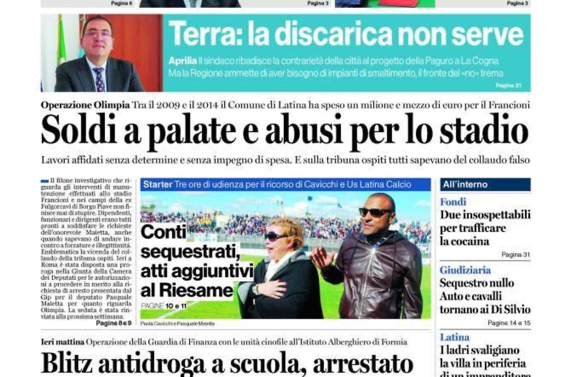 CHIEDI AL TUO EDICOLANTE LATINA OGGI IN ABBINAMENTO CON IL TMEPO