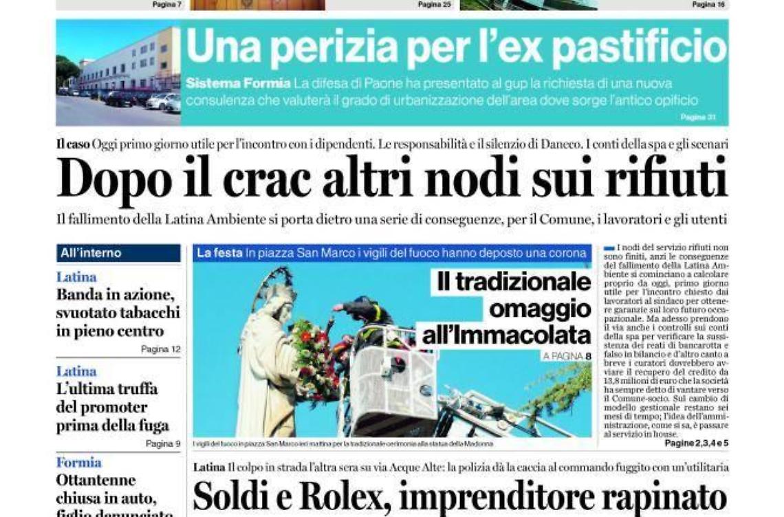 CHIEDI AL TUO EDICOLANTE LATINA OGGI IN ABBINAMENTO CON IL TEMPO