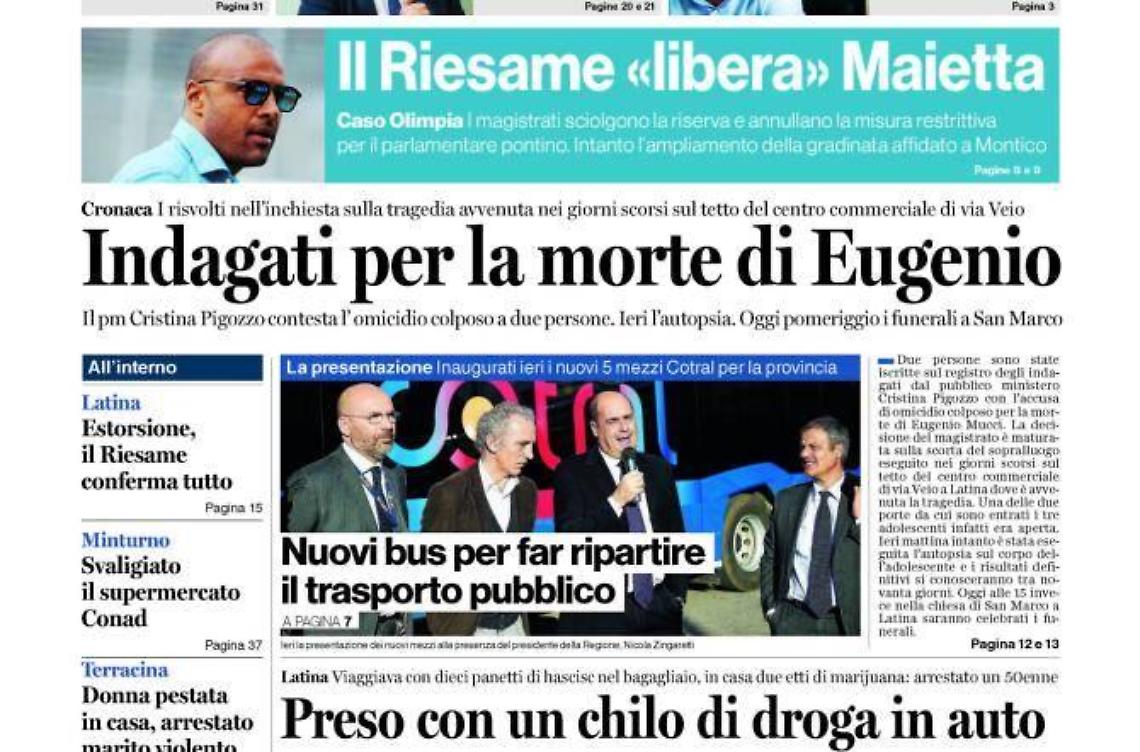 Chiedi al tuo edicolanteLatina Oggi e Il Tempo