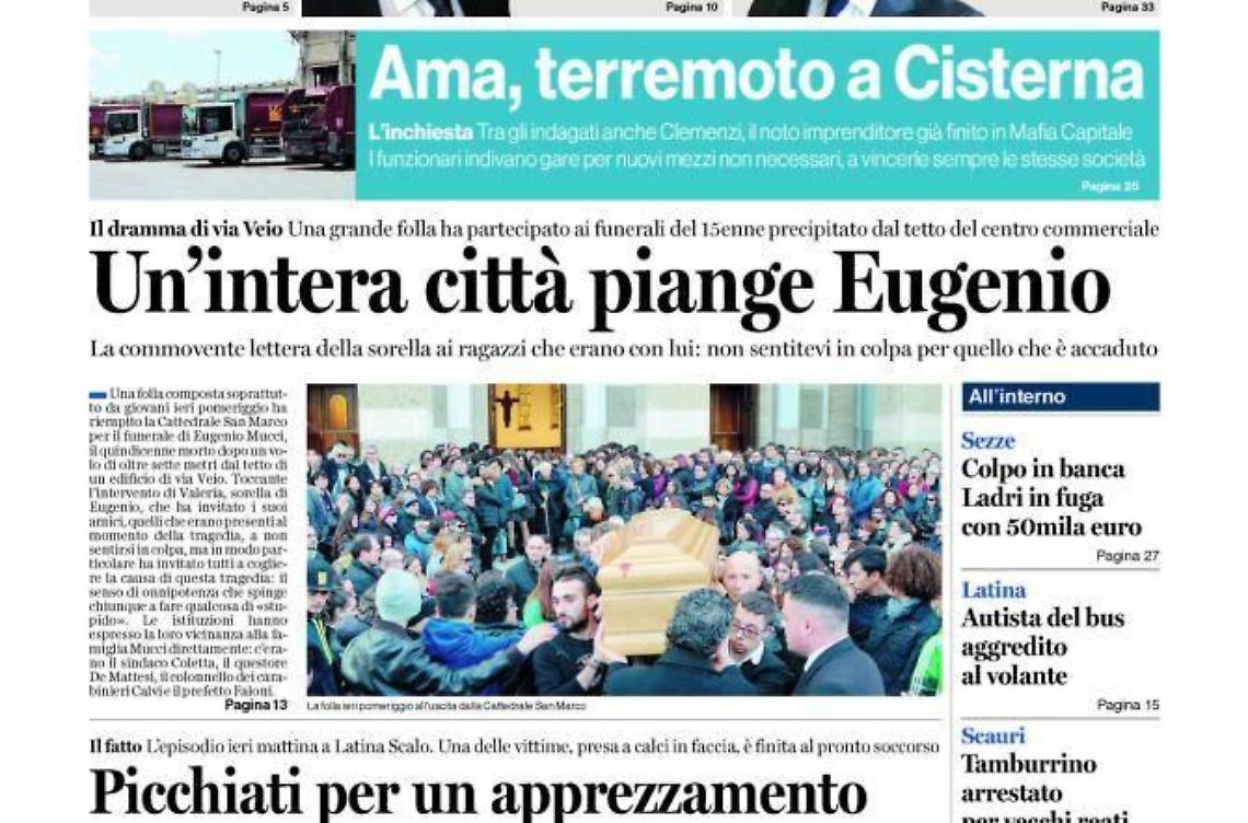 CHIEDI AL TUO EDICOLANTE LATINA OGGI IN ABBINAMENTO CON IL TEMPO