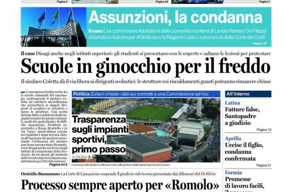 CHIEDI AL TUO EDICOLANTE LATINA OGGI IN ABBINAMENTO CON IL TEMPO