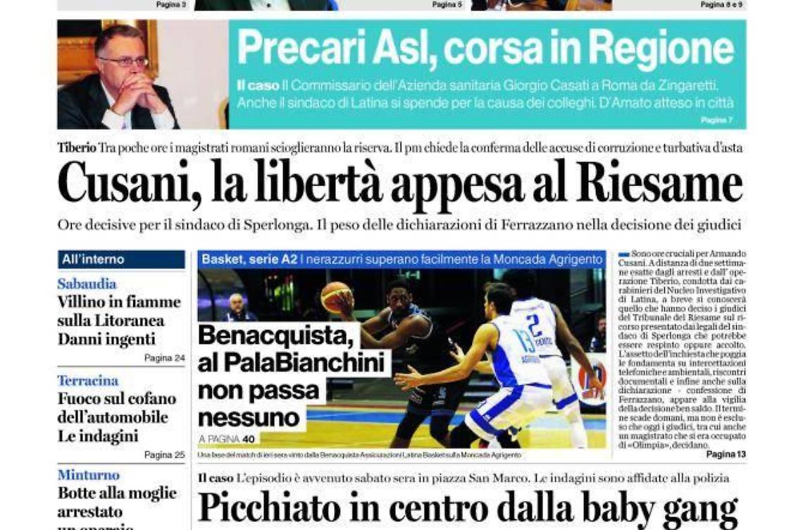 CHIEDI AL TUO EDICOLANTE LATINA OGGI IN ABBINAMENTO CON IL TEMPO E OGNI LUNEDI' CON ANTEPRIMA SPORT