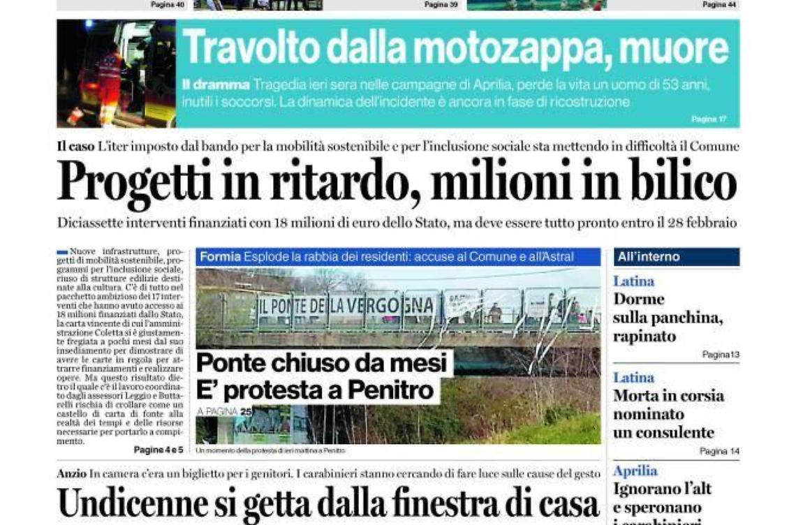 CHIEDI AL TUO EDICOLANTE LATINA OGGI IN ABBINAMENTO CON IL TEMPO