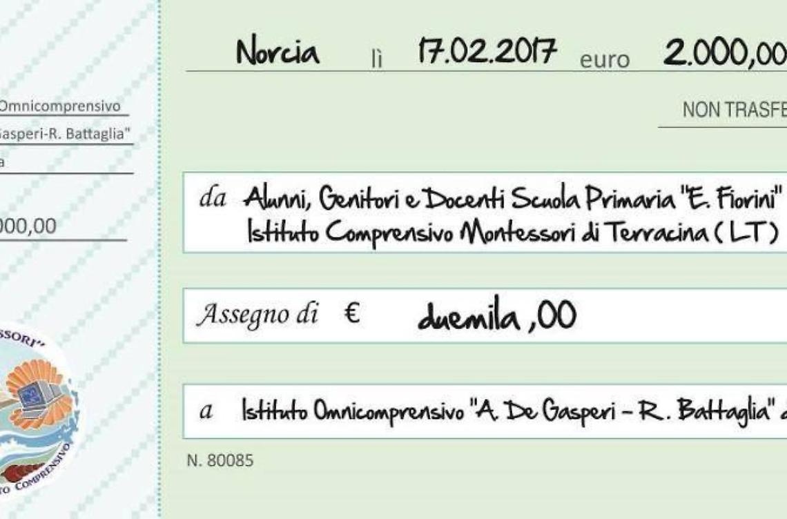 La generosit&agrave; di alunni, genitori e docenti per le scuole di Norcia
