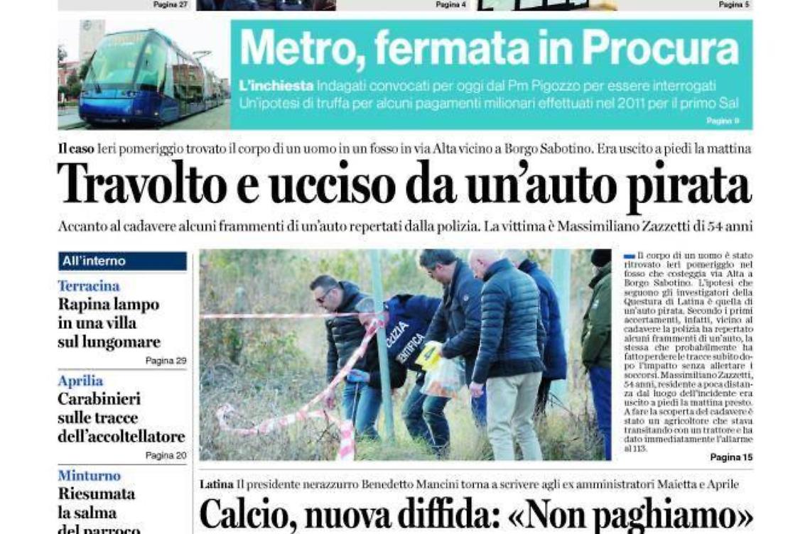 CHIEDI AL TUO EDICOLANTE LATINA OGGI IN ABBINAMENTO CON IL TEMPO