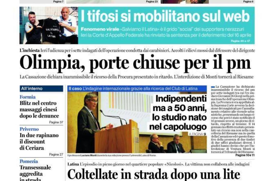 Chiedi al tuo edicolanteLatina Oggi e Il Tempo