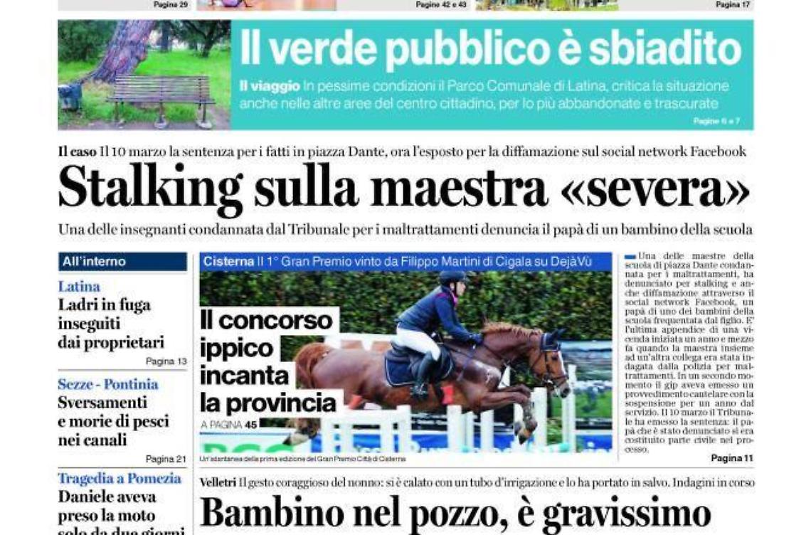 CHIEDI AL TUO EDICOLANTE LATINA OGGI IN ABBINAMENTO CON IL TEMPO