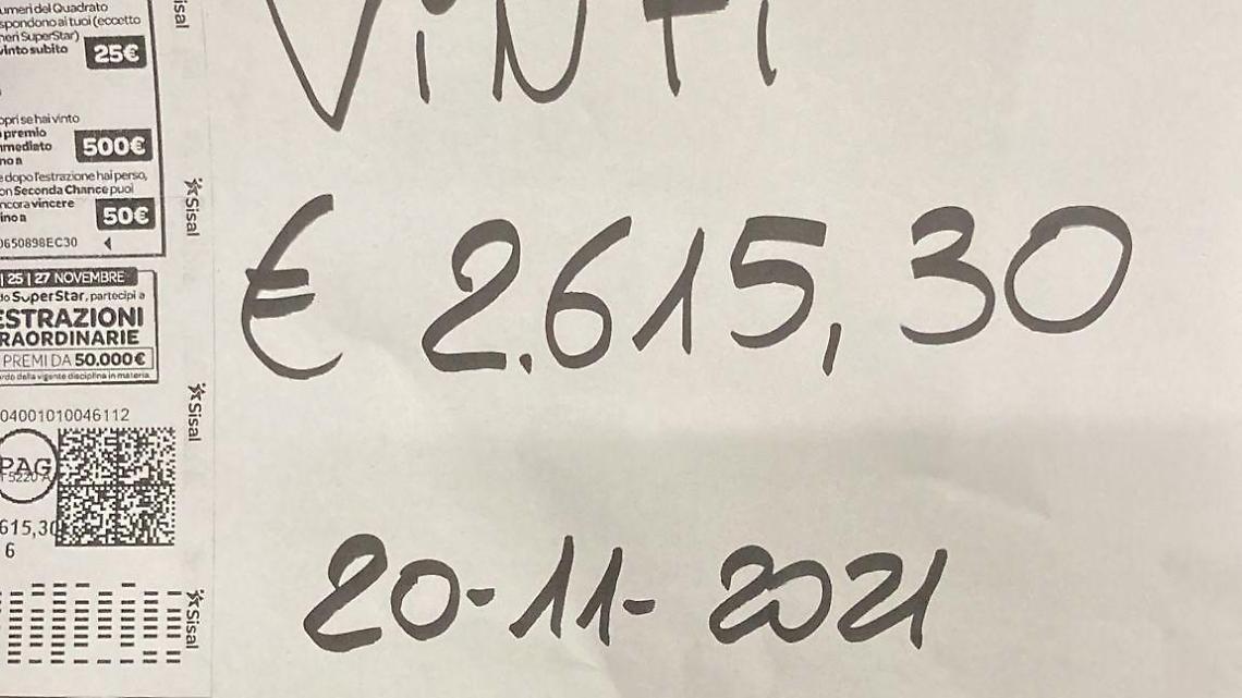 SuperEnalotto, vinti oltre 4.500 euro alla Tabaccheria Palumbo